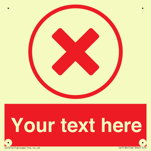 Custom red background, red cross in circle sign